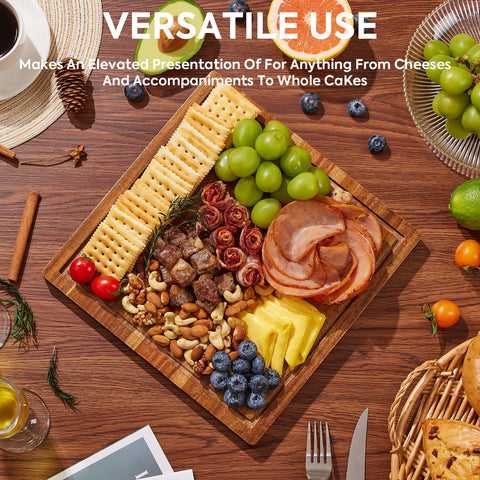 HouseJoy charcuterie board with lid keeping cheeses fresh and ready to serve.