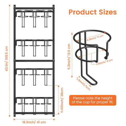 Housolution 4 tier slots keep cups organized and accessible