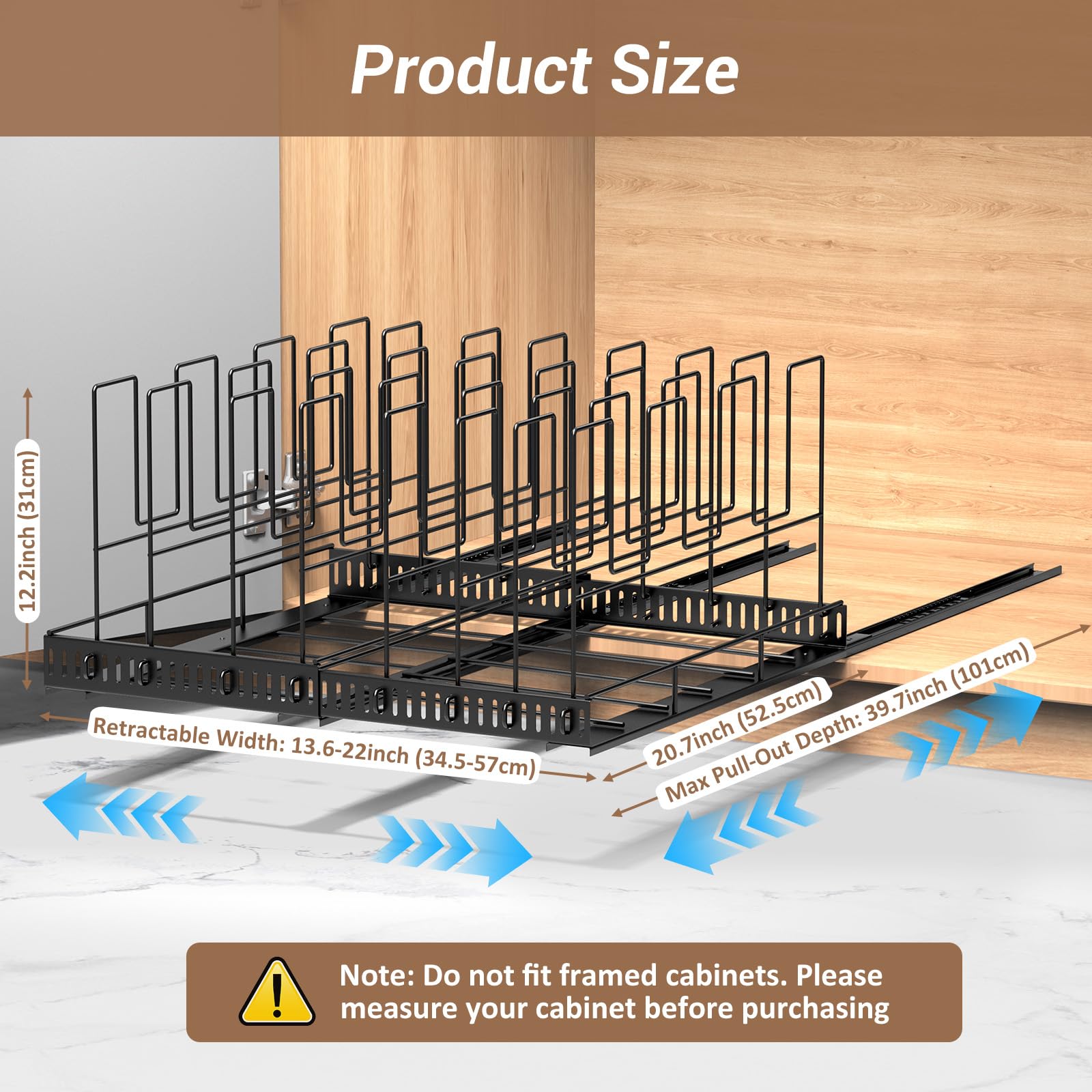 Housolution eight adjustable dividers maximize layout flexibility for various sizes.