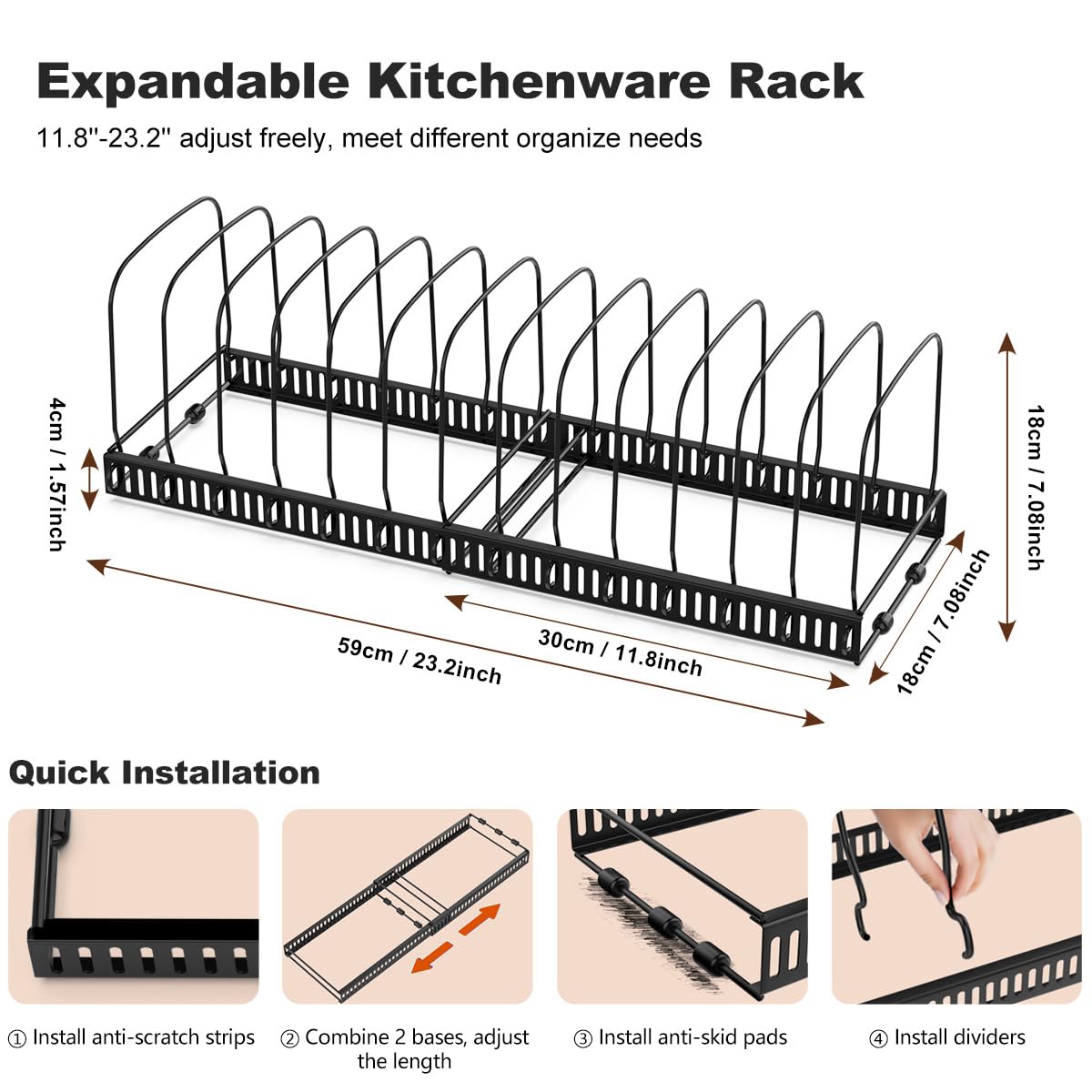 Housolution anti-scratch-strips protect pans during storage.