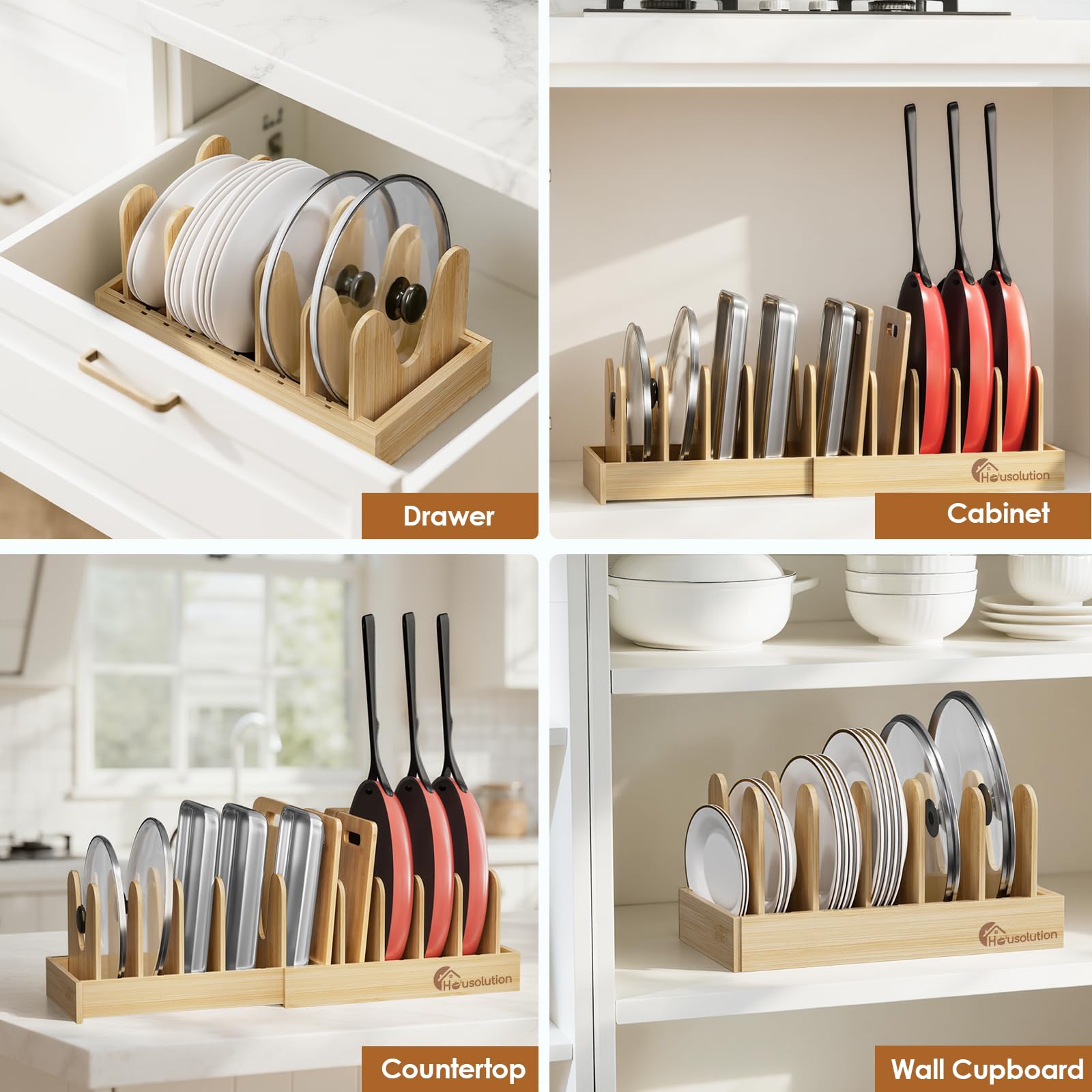 Housolution non-slip pads keep the organizer stable during use.