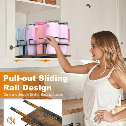 Housolution carbon steel frame provides sturdy support for each tumbler.