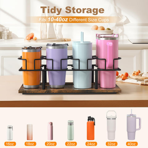 Housolution cup storage fits Stanley and Owala bottles up to 40 oz.