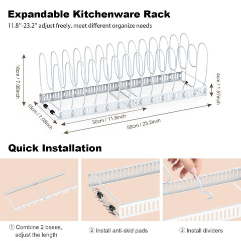 Housolution dividers securely grip round and square handles