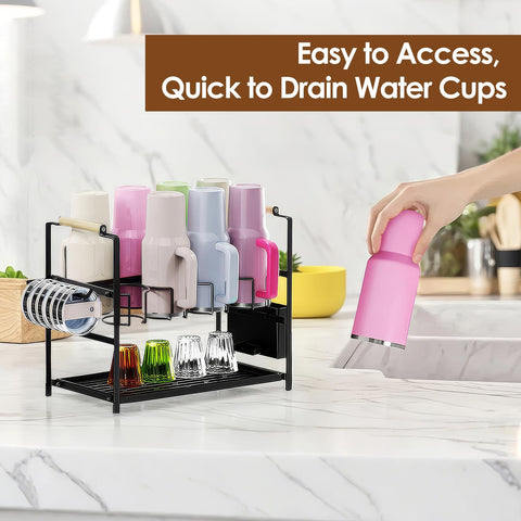 Housolution silicone drying mat protects countertops while drying cups.