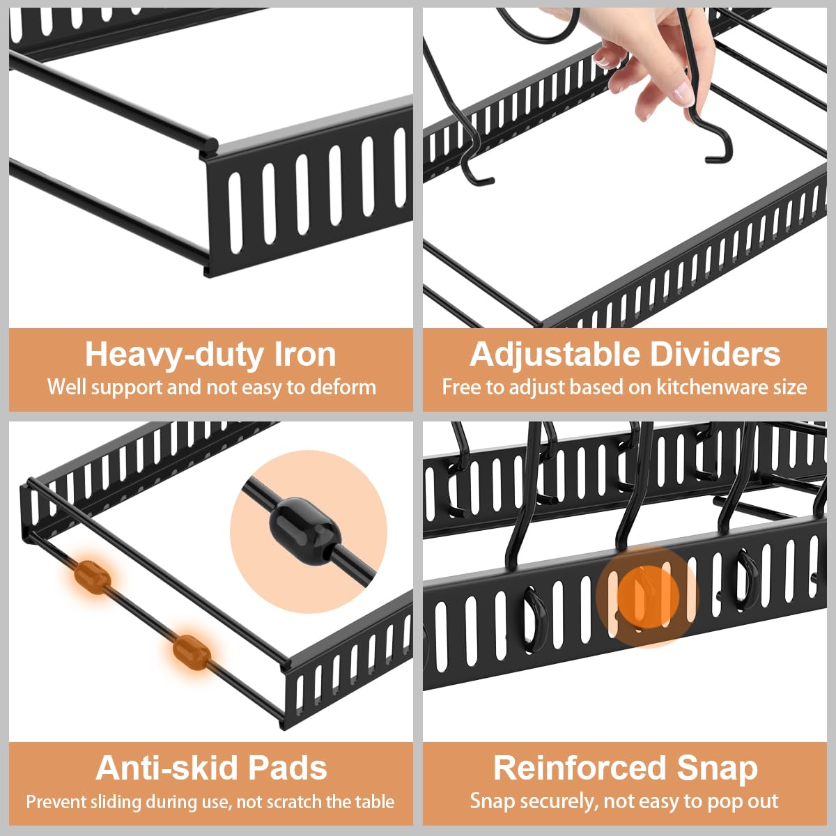Housolution heavy-duty iron construction supports large pans