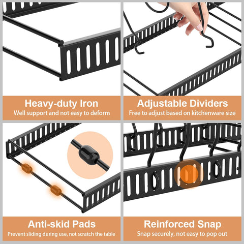 Housolution heavy-duty iron construction supports large pans