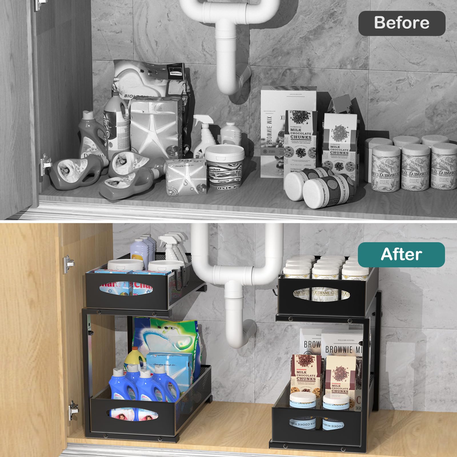 Housolution height-adjustable 5-level system fits varied cabinet heights