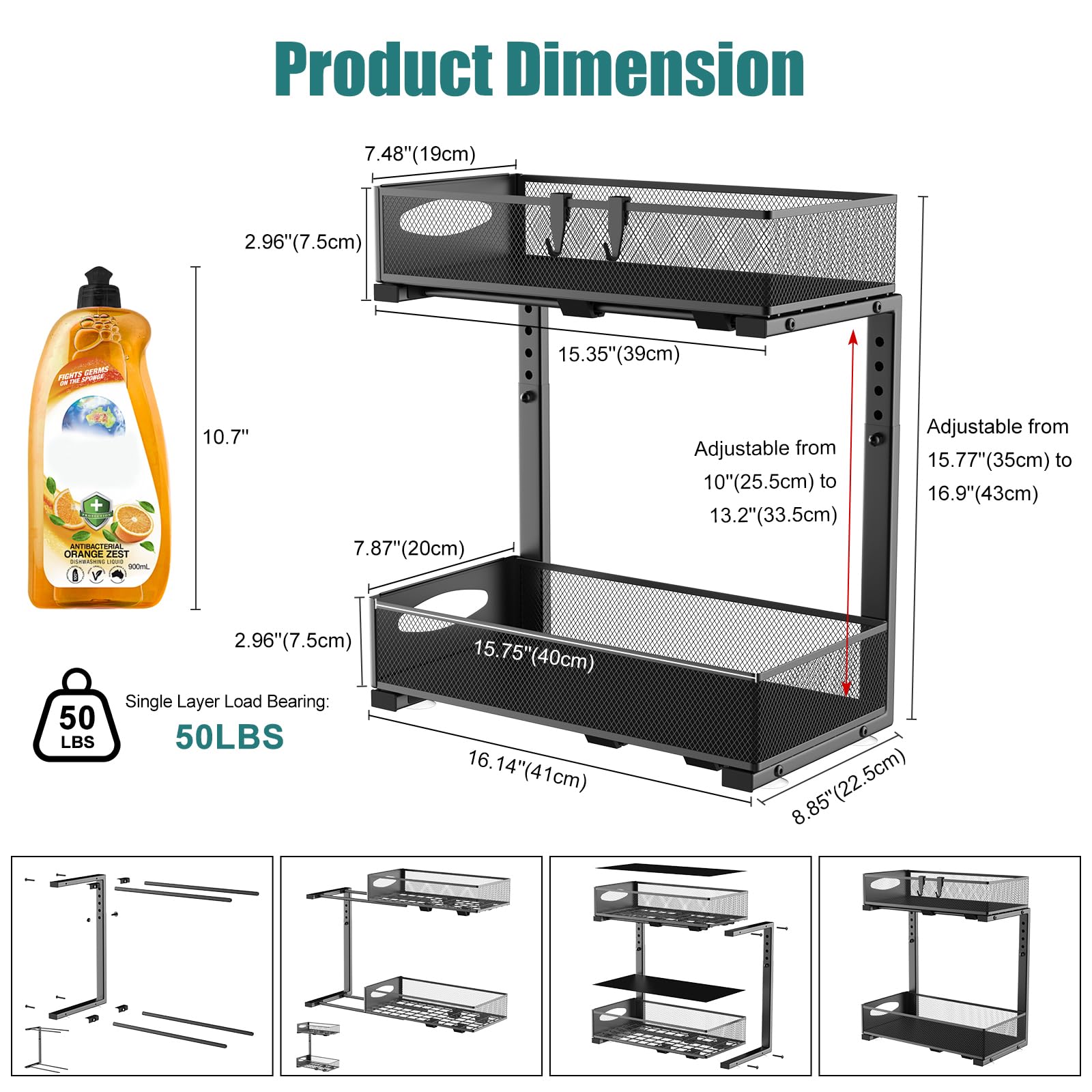 Housolution sliding mesh drawers maximize accessibility and organized storage