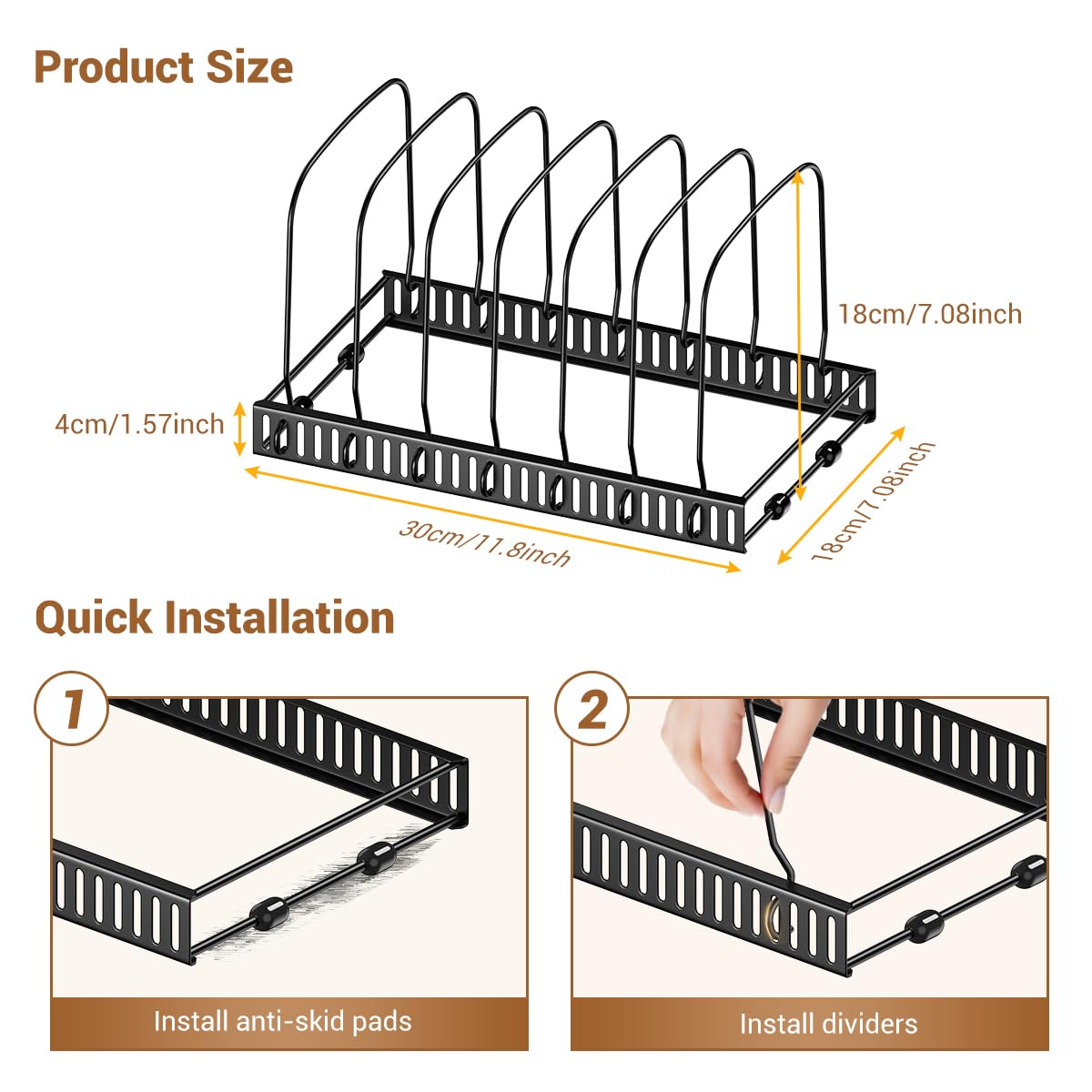 Housolution space-saving rack fits on counters or inside cabinets for tidy kitchens.