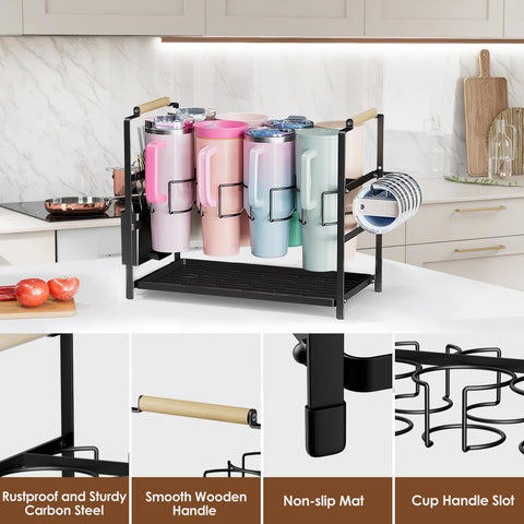 Housolution sturdy iron frame provides strong support for heavy cups.