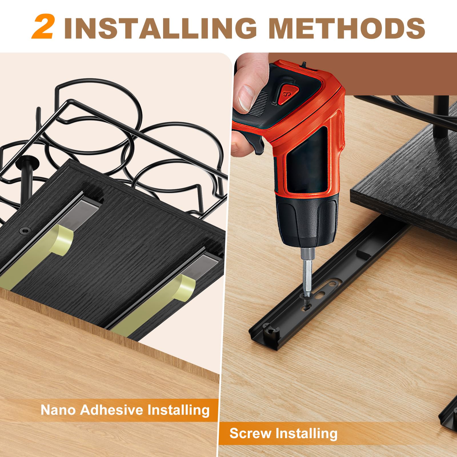 Housolution thick wooden base keeps cups stable and prevents wobble.