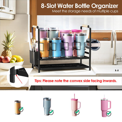Housolution tumbler storage with eight slots keeping cups neatly organized