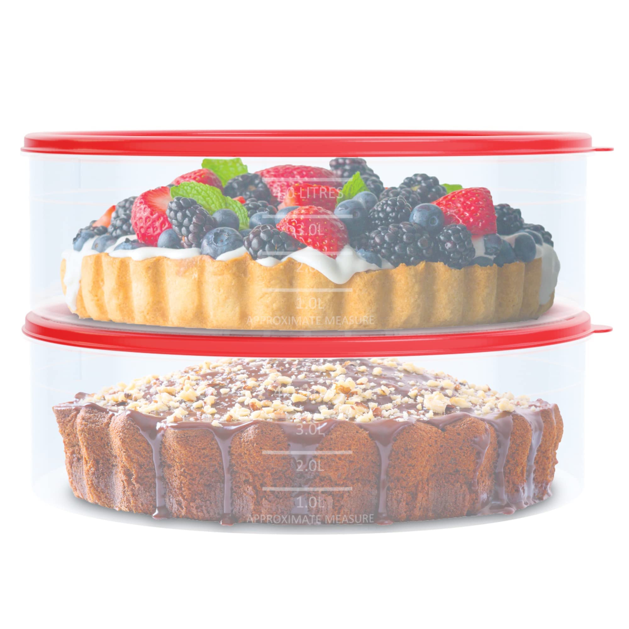 Houzzkingz 2-pack pie carrier 10-inch for easy transport of pies.