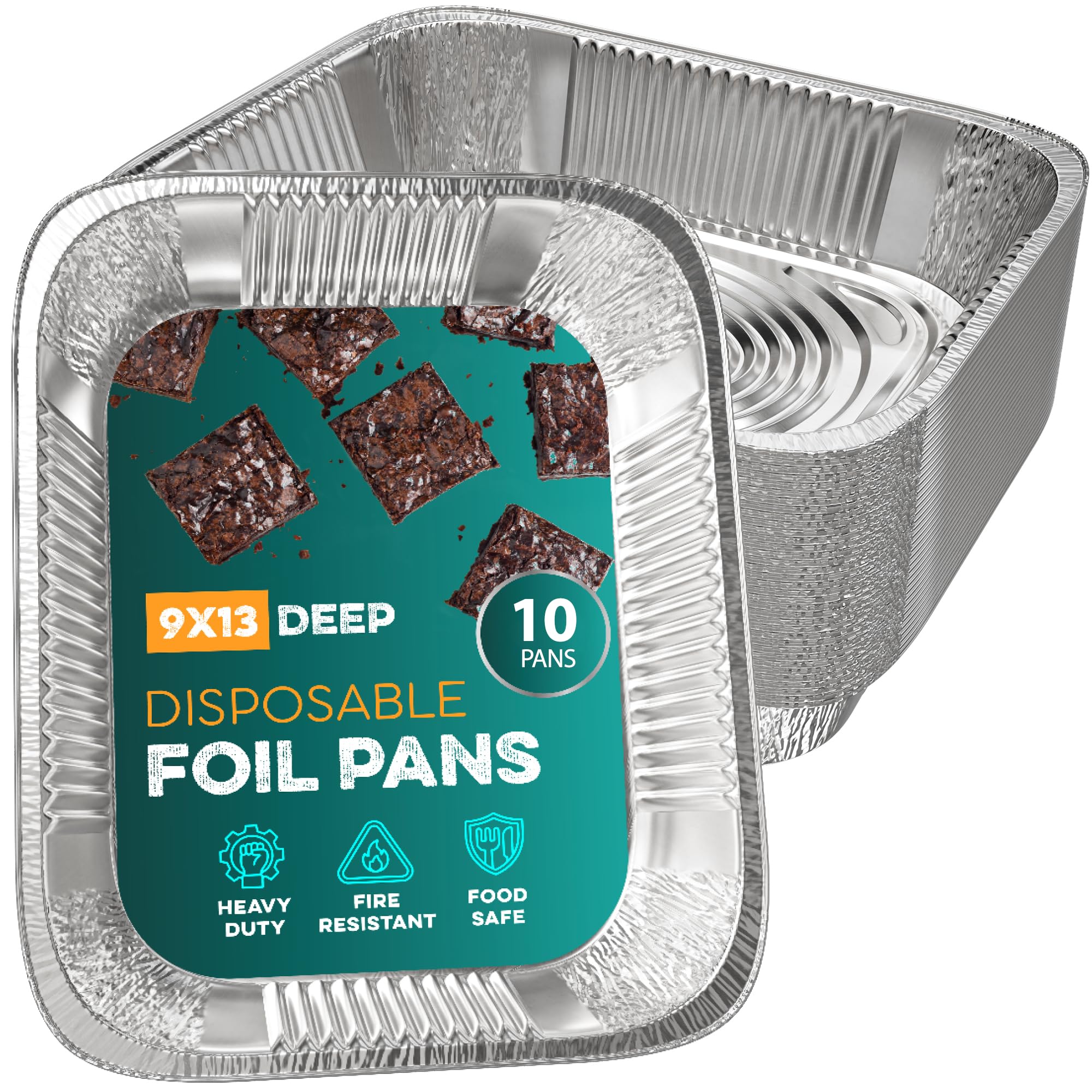 HOUZZKINGZ 9x13 aluminum pan pack ideal for bulk baking and easy cleanup.