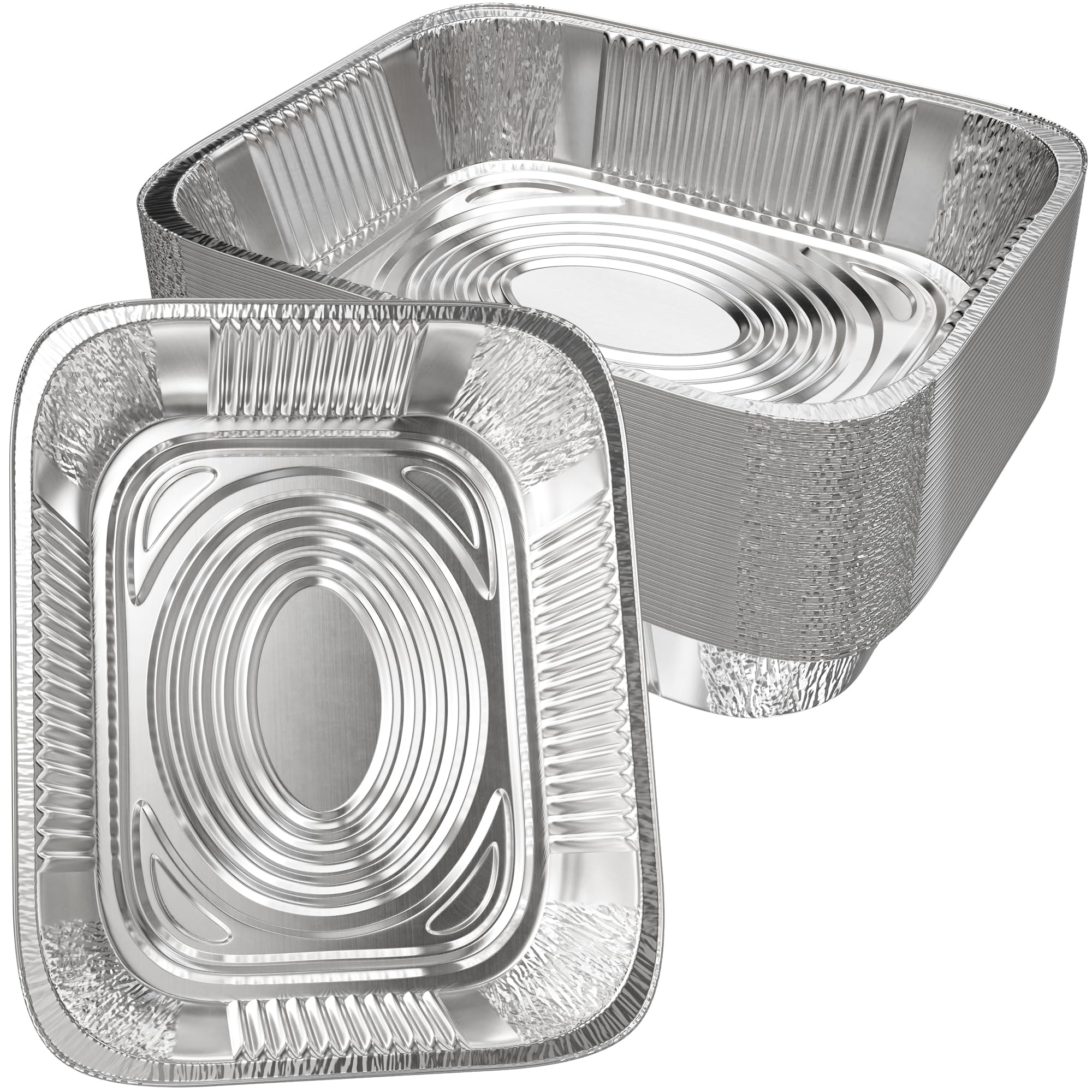 HOUZZKINGZ foil pans withstand high heat for grilling and roasting.