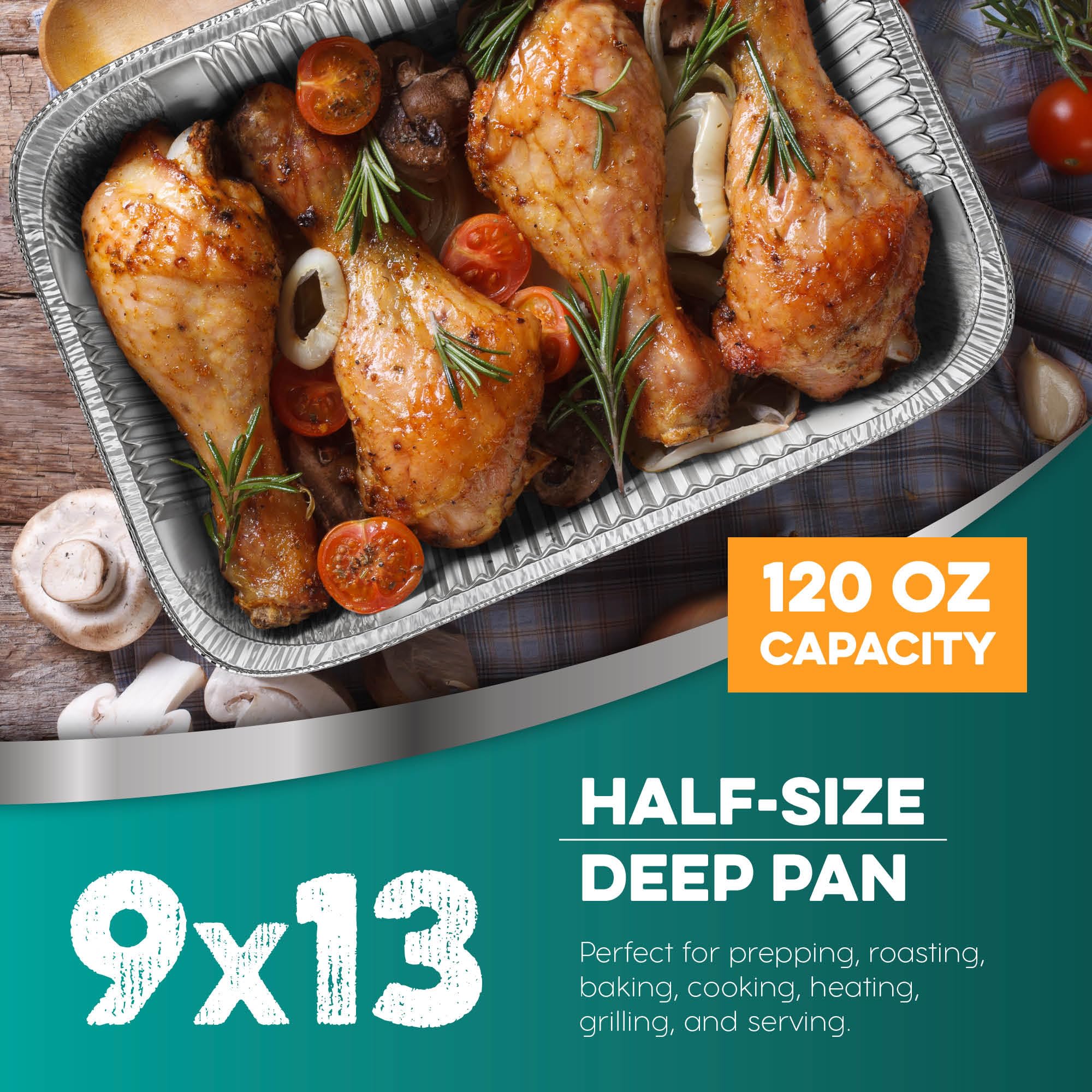 Pans compatible with chafer stands for buffet setups.