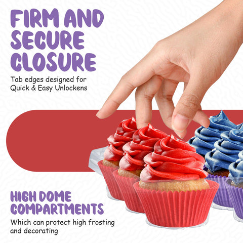 HouzzKingz detachable lid cupcake container for easy access and freshness