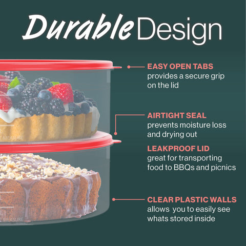 Houzzkingz durable plastic bakery storage protects treats.