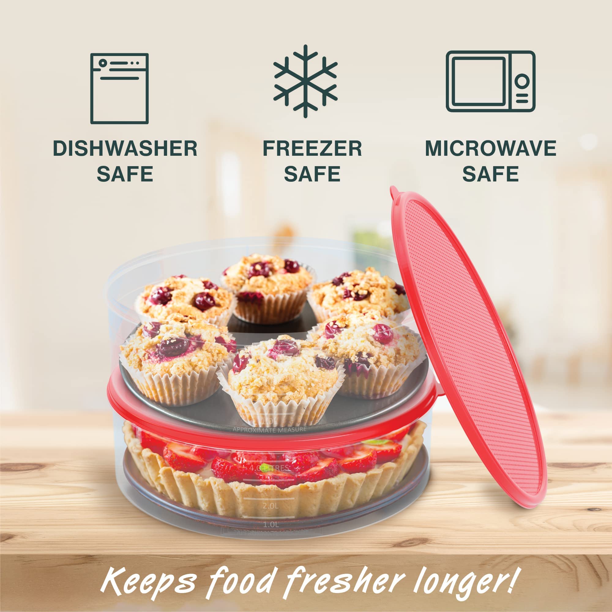 Houzzkingz freezer microwave dishwasher-safe container for versatile use.