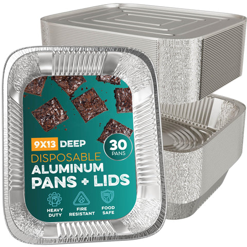 Half-size deep pans ideal for batching meals and leftovers with lids.