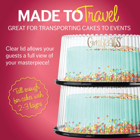 Houzzkingz snap-on lid protects cakes during transport and storage