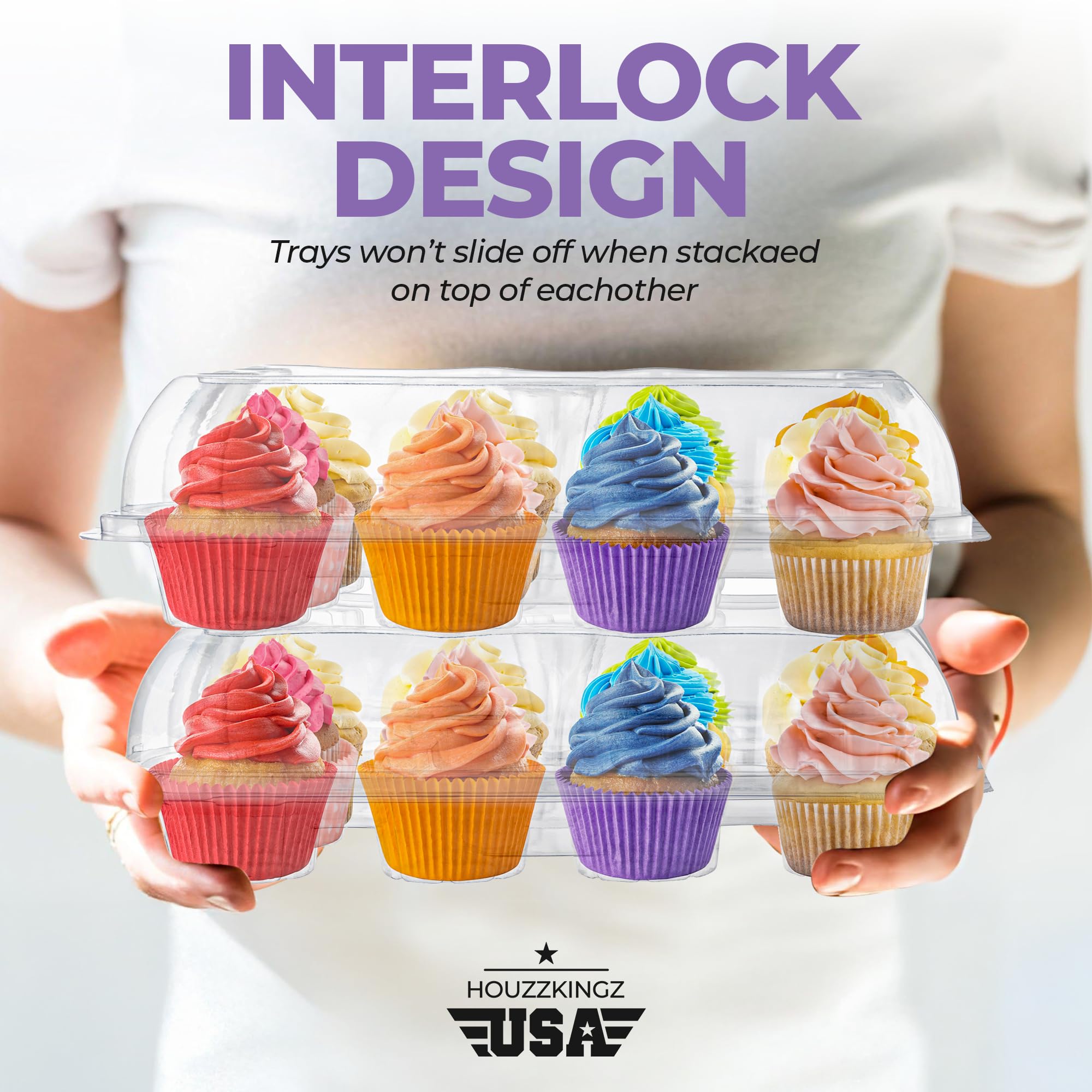 HouzzKingz stackable cupcake carrier keeps treats organized during catering