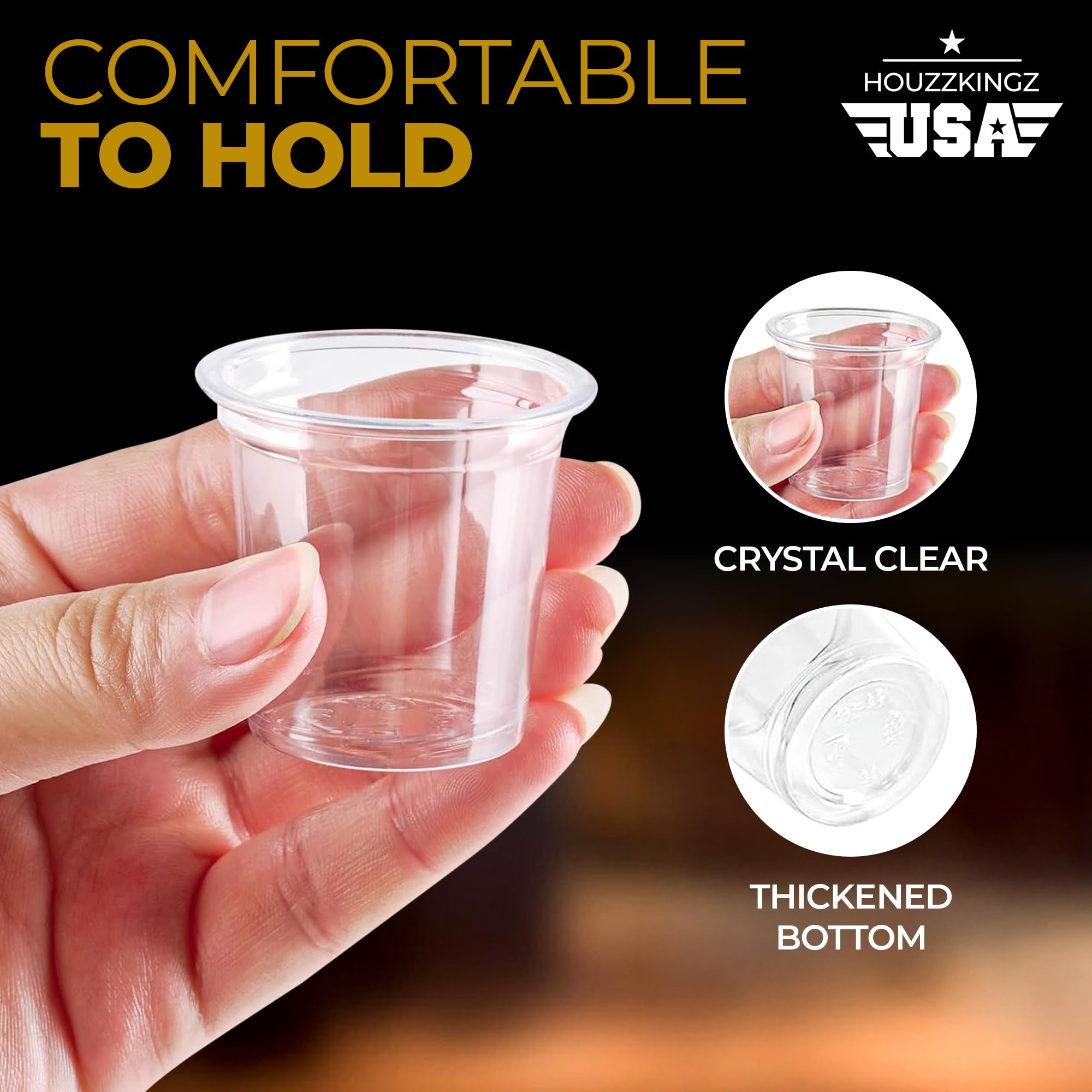 Houzzkingz versatile 1.25oz glasses for sauces or mini desserts