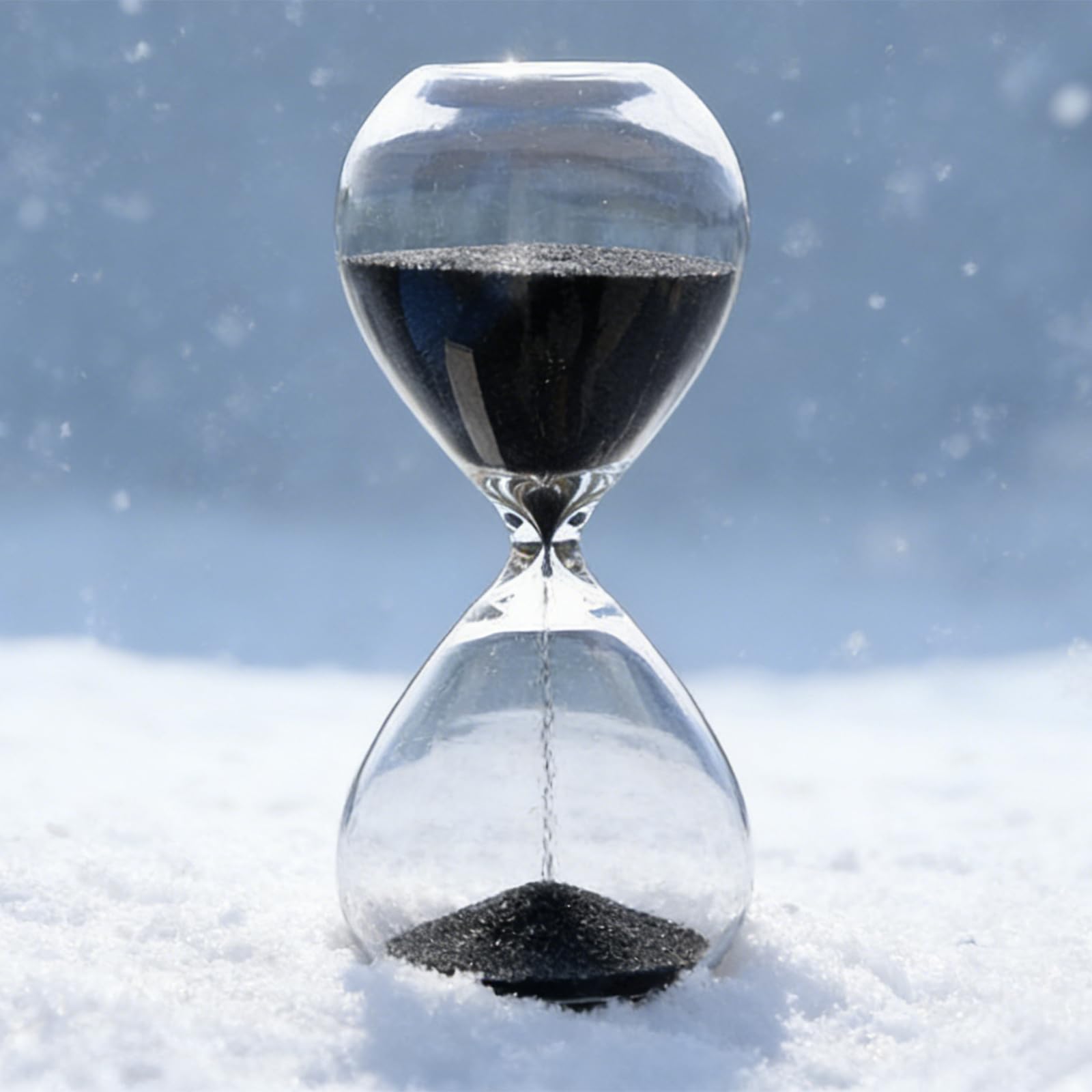 HoveBeaty hourglass close-up showing hand-blown glass detail and quality.
