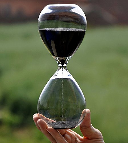 HoveBeaty hourglass in an office setup supports time management.