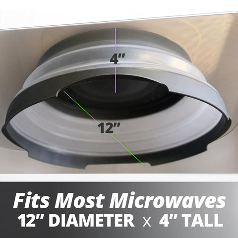 Hover Cover collapsible storage ready to expand for tall bowls and deep plates.
