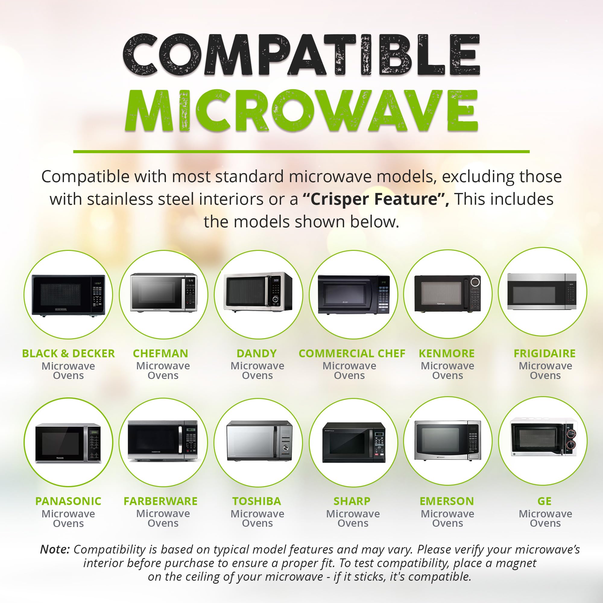Hover Cover compatibility covers most microwaves for convenient protection across brands.