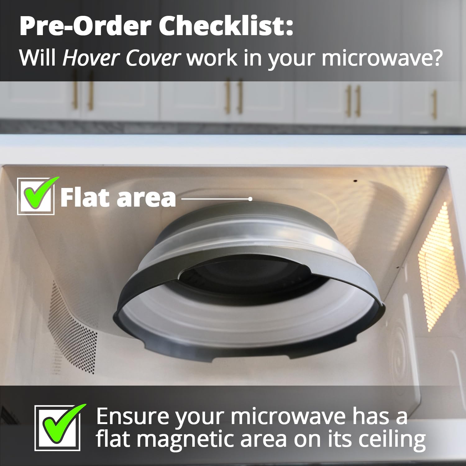 Hover Cover expanded fit on bowls ensures mess-free reheating and even heating.