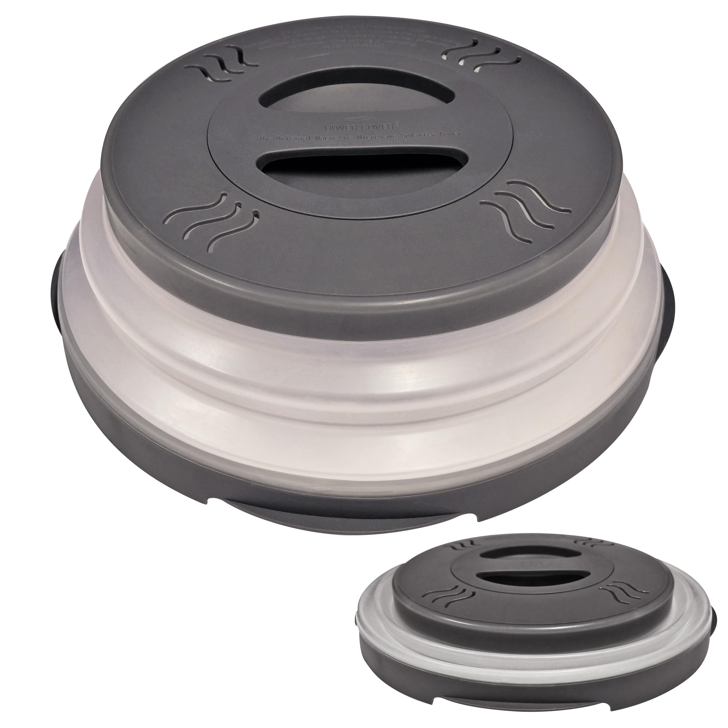Hover Cover space-saving storage keeps countertop tidy during busy mornings.