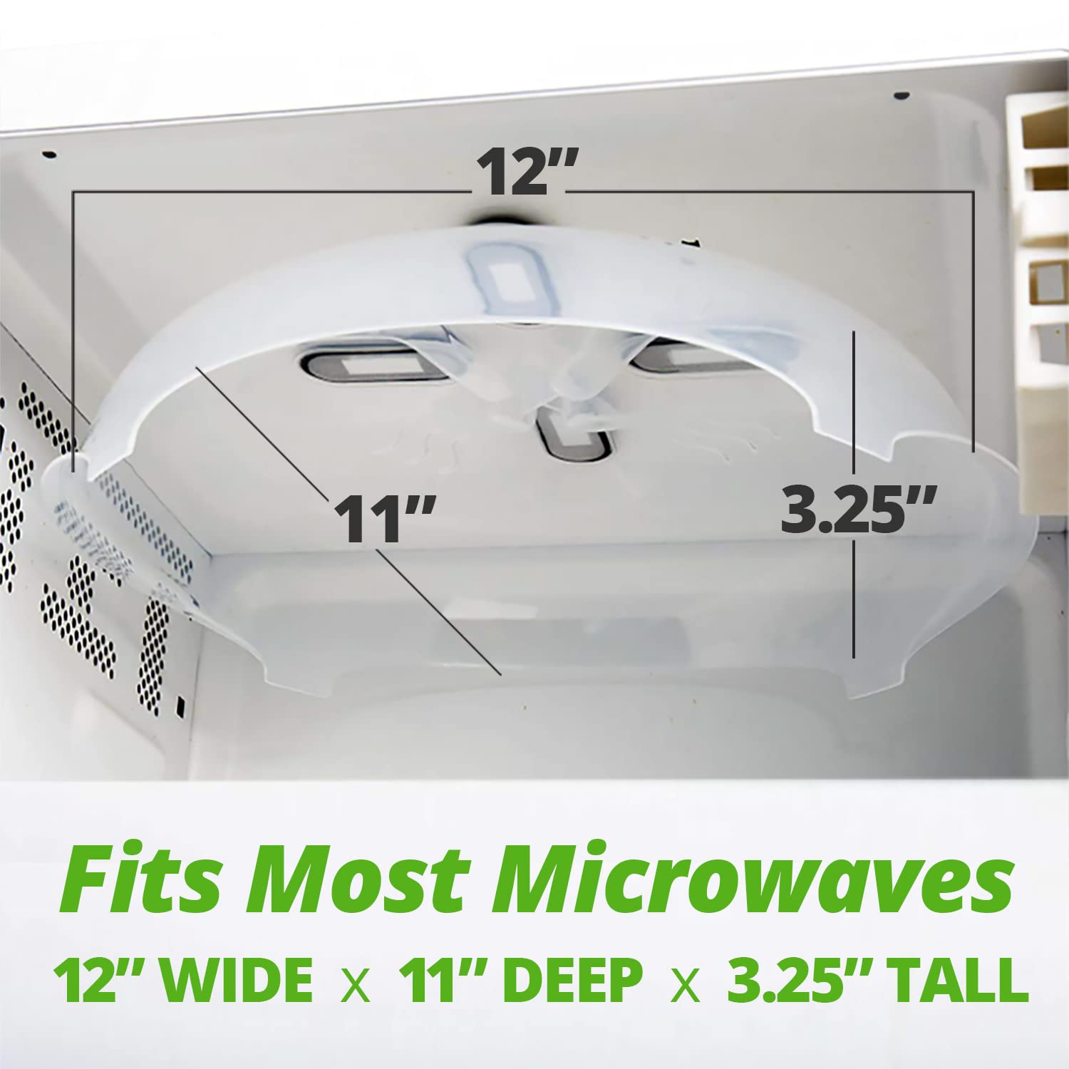 Hover Cover vented plate cover lets steam escape for even heating and texture