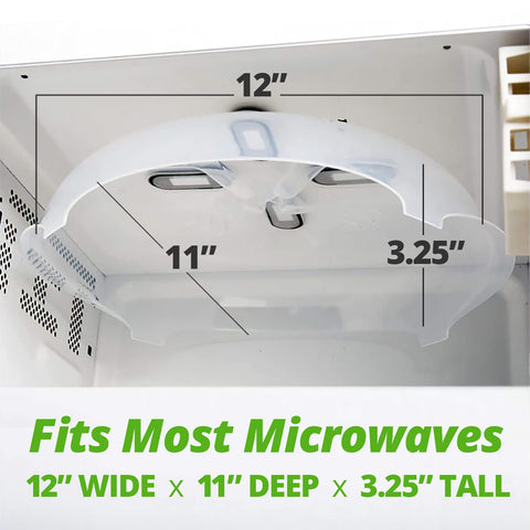 Hover Cover vented plate cover lets steam escape for even heating and texture