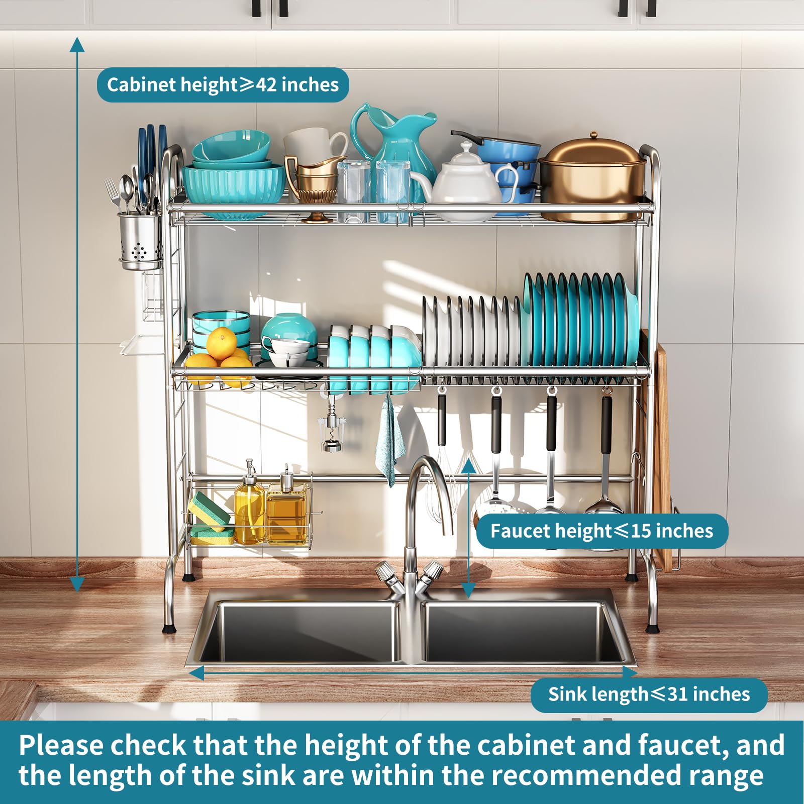HOWDIA 3-tier rack with cutting board holder supports food prep.