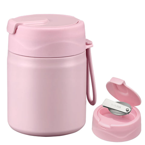 Howeemo 17oz Soup Thermo pink with cap closed keeps meals warm on the go