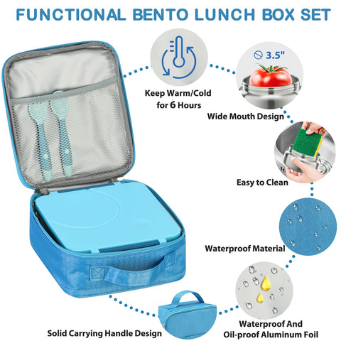 Howeemo four-compartment bento promotes portion control for kids.