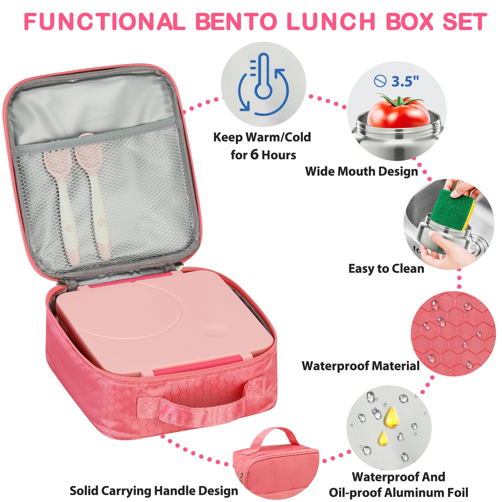 Howeemo four-compartment lunch box supports separate portions.