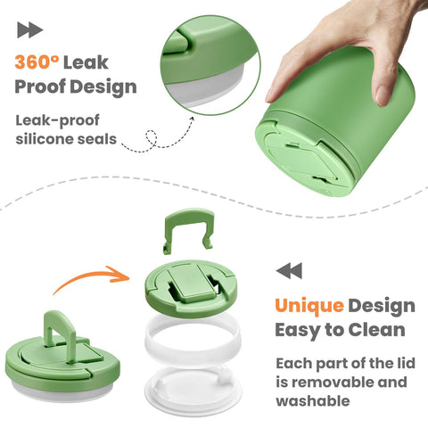 Howeemo carrying handle, green, portable for trips and picnics.