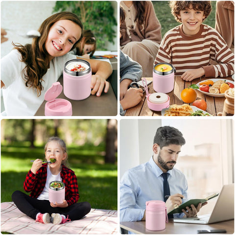 Howeemo easy clean wide mouth pink lunchbox for busy days