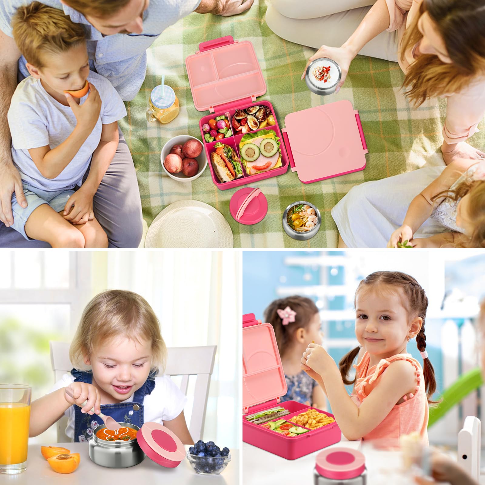 Howeemo kids lunch set is easy to clean and dishwasher safe for the lunch box.