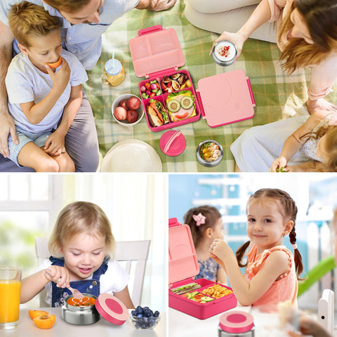 Howeemo kids lunch set is easy to clean and dishwasher safe for the lunch box.