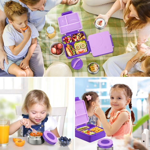 Howeemo kids lunch set fits backpacks for on-the-go meals.