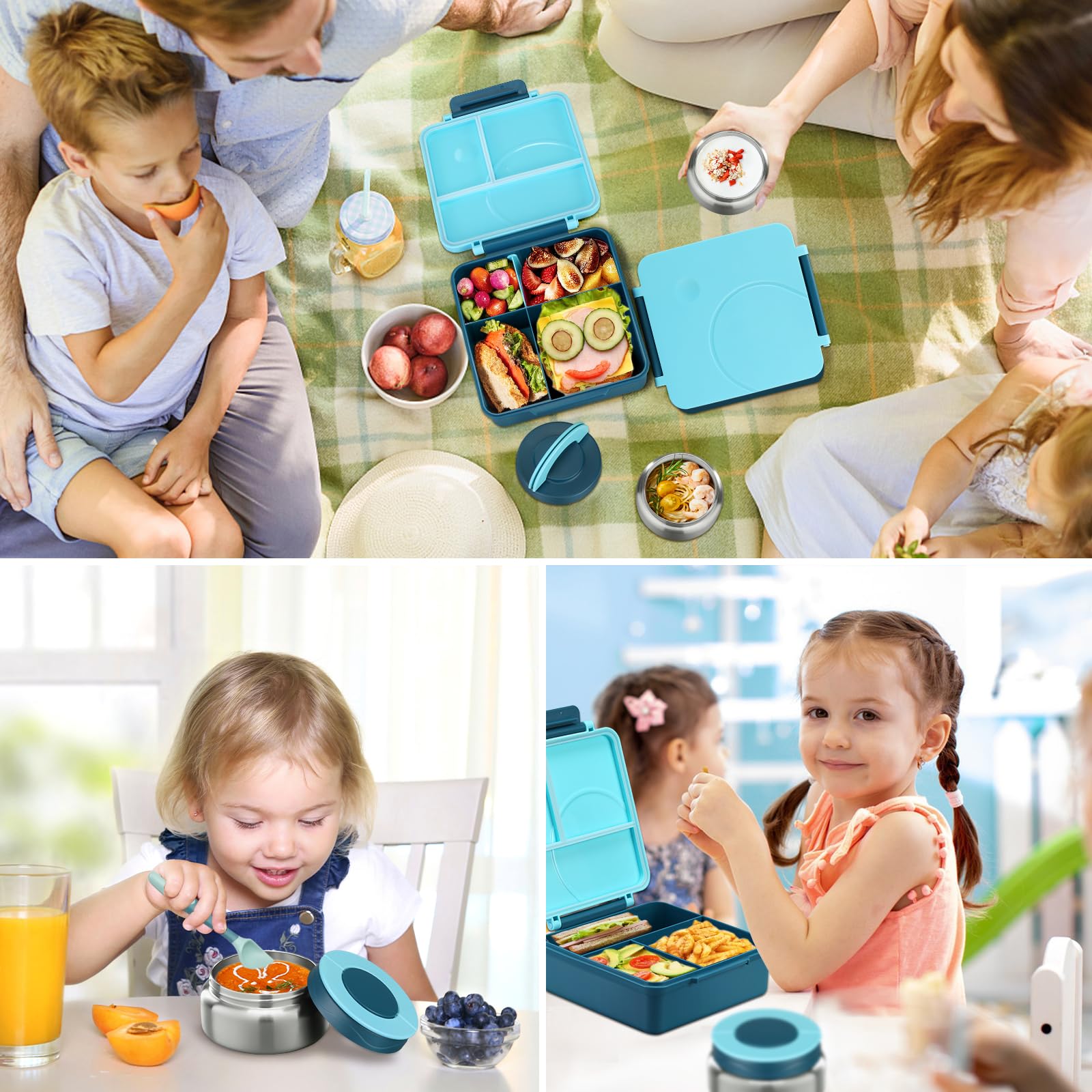 Howeemo lunch box shows microwave and dishwasher safe practicality.