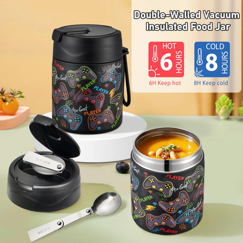 Howeemo 18/8 stainless steel soup thermo preserves warmth for hours.