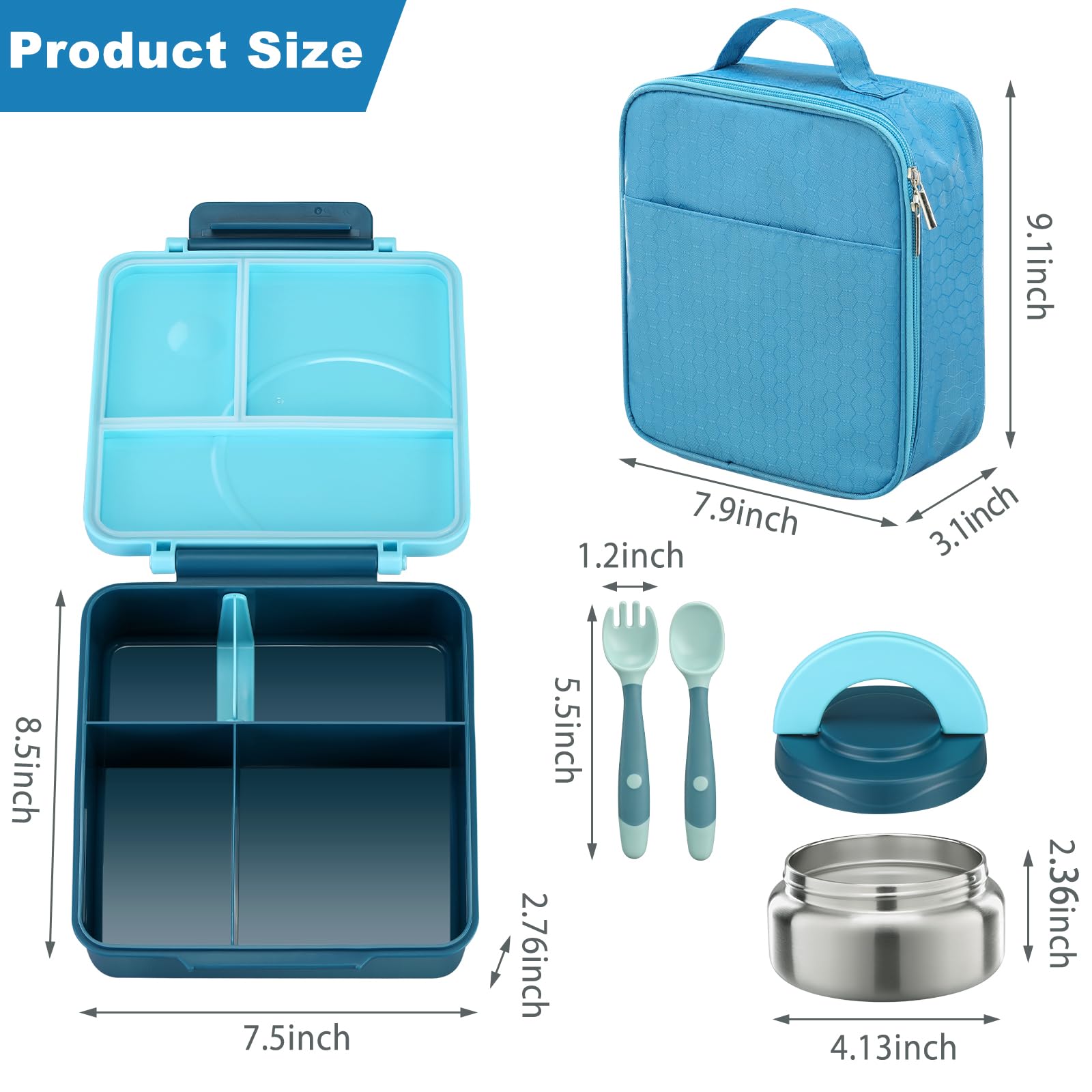 Howeemo stainless steel food jar with 304 interior for safe cleaning.