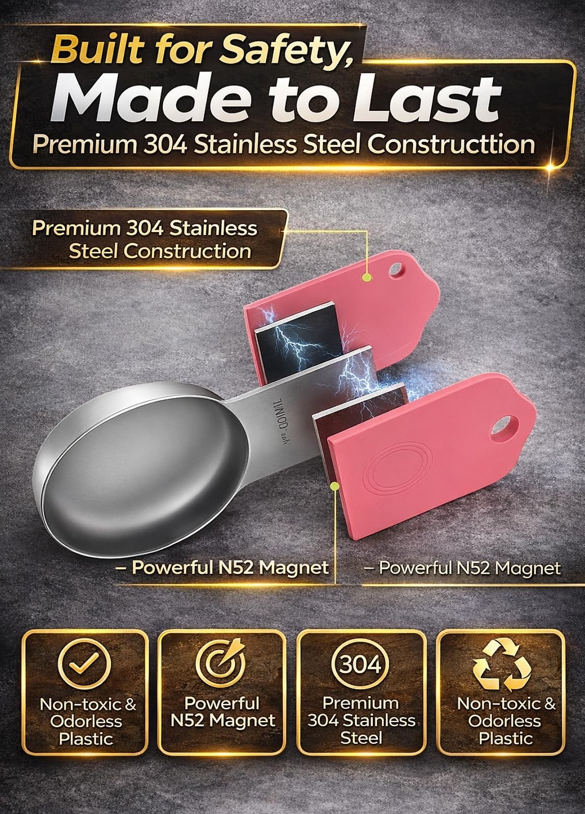 Howgoody colorful-finish stainless steel design adds vibrant kitchen aesthetics.