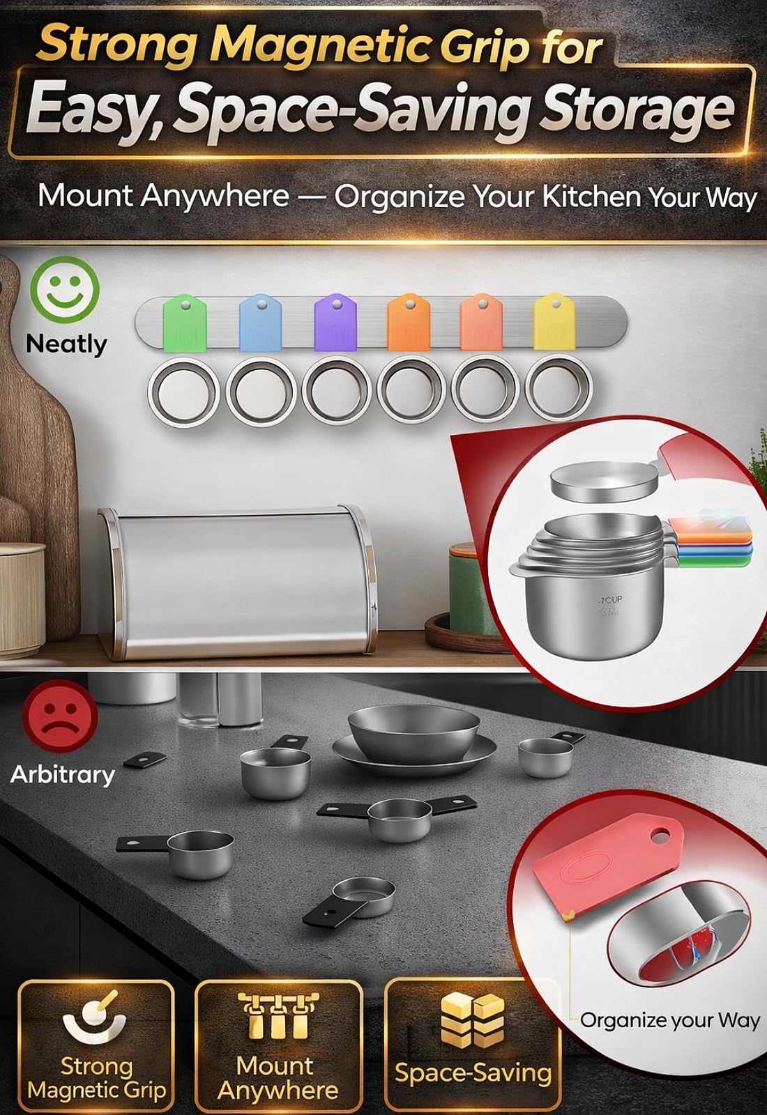 Howgoody dishwasher-safe measuring set simplifies cleanup after cooking.